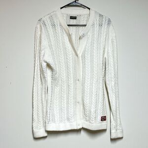 NWOT Napapijri Stunning Angora Blend Cream Cardigan Womens Sz XL